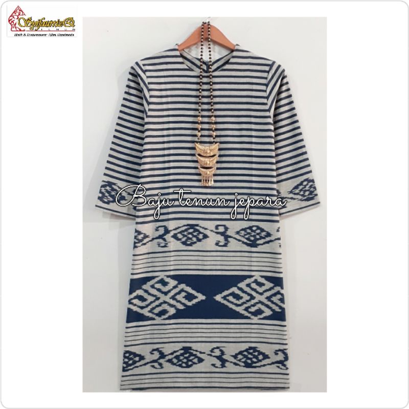 Dress lurik tenun jepara baju tenun etnik bangsawan DTB126