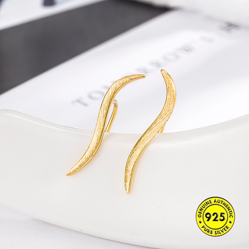 Anting Stud Desain Daun Willow Gaya Simple Untuk Wanita