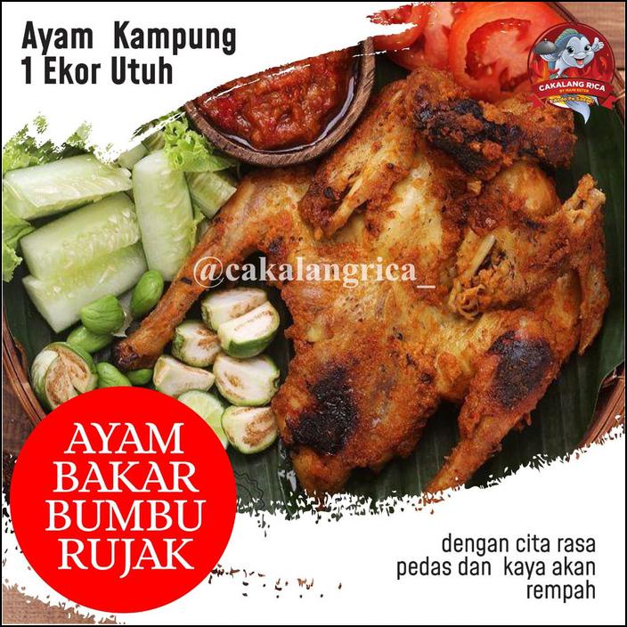 

AYAM KAMPUNG BAKAR BUMBU RUJAK