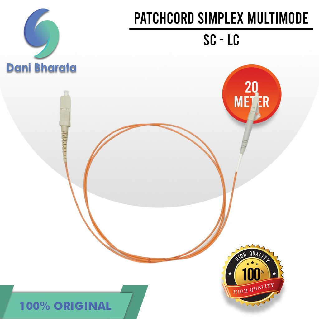 Patchcord SC LC UPC Fiber Optik Simplex Multimode mode 20 Meter