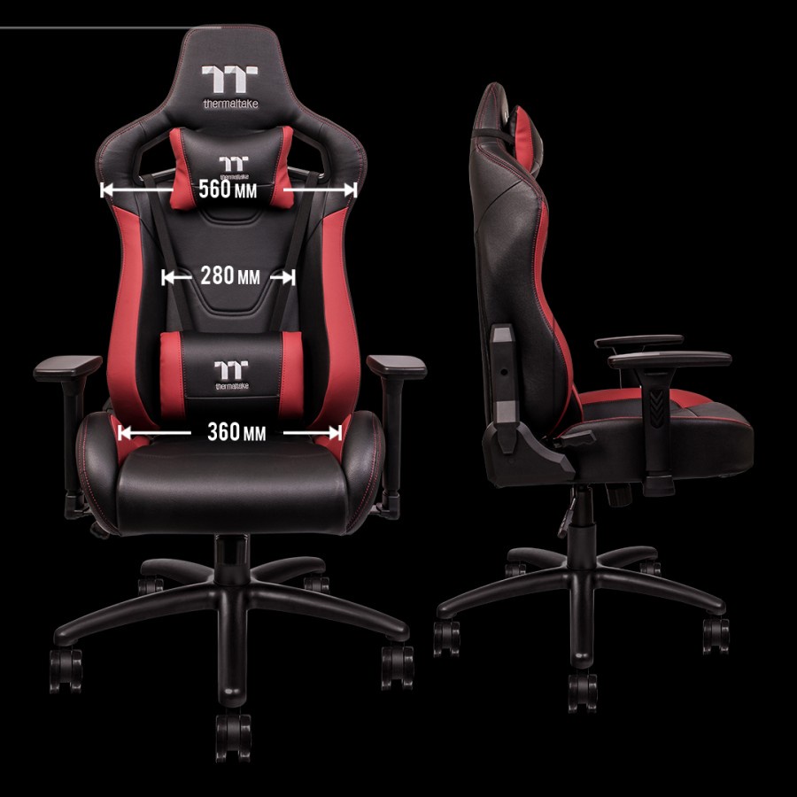 THERMALTAKE U FIT GAMING CHAIR - BLACK RED / Kursi Gaming 100% ORIGINAL KURSI GAME