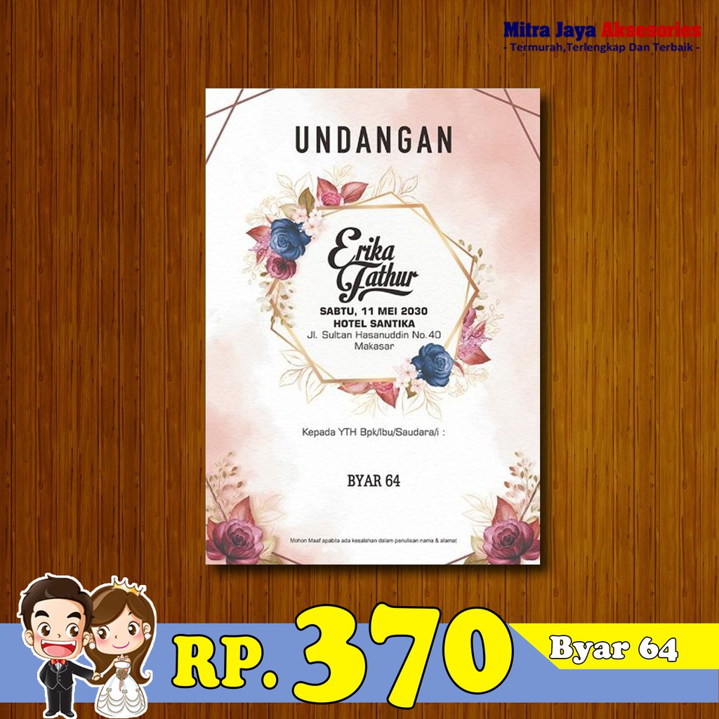 BEST SELLER Blangko Undangan Kosong Byar 64