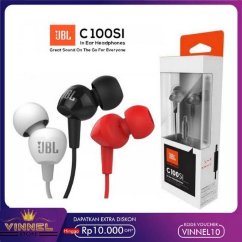 Original JBL C100SI Pure Bass Earphone Excellent Sound Quality Headset