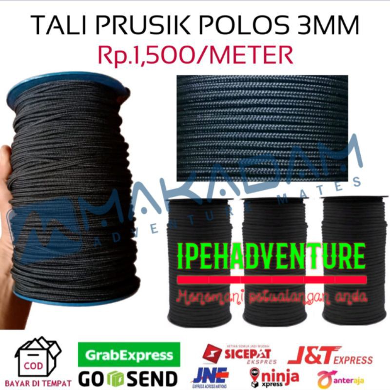 

tali perusik polos hitam 3mm