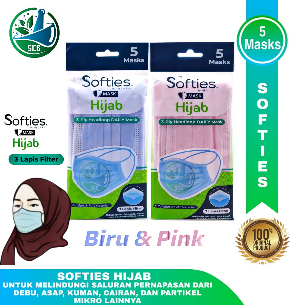 Masker Softies Hijab Daily isi 5 Masks