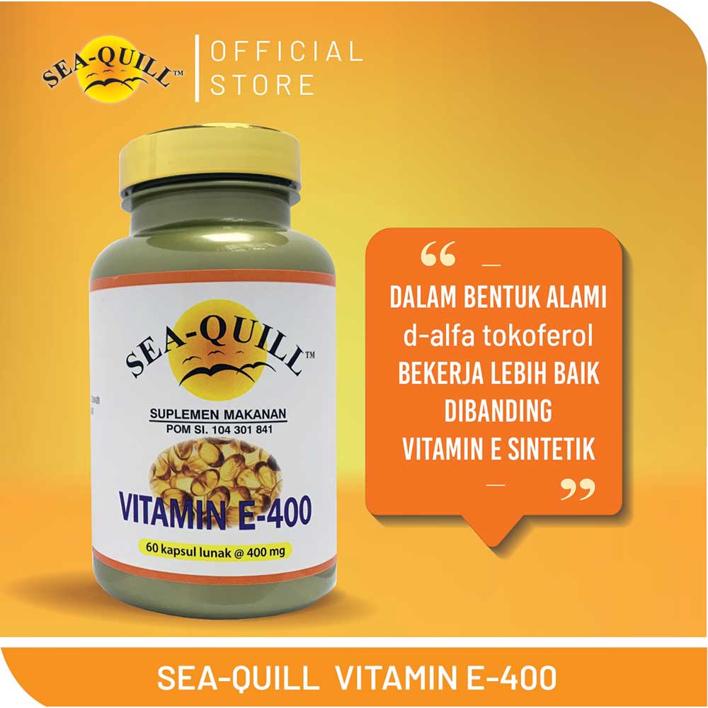 Sea-Quill Vitamin E 400 IU Isi 30s / Sea Quill / Seaquill / Vitamin Kulit  / LEDI MART