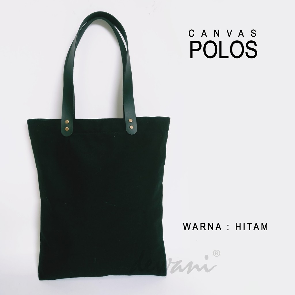 Tote bag Canvas HITAM POLOS