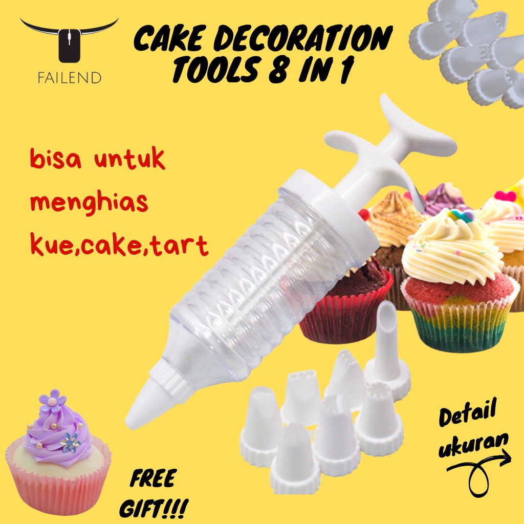 Cake Decoration Set 8 in 1 Alat Dekorasi Kue Ulang Tahun