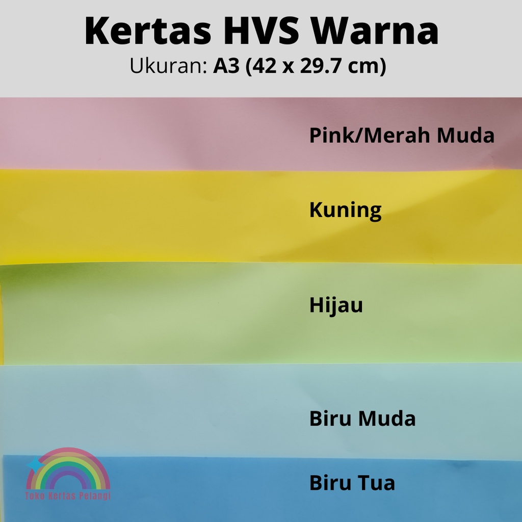 

HVS Warna Ukuran A3 per 44 pcs