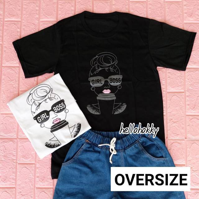 kaos atasan OVERSIZE - GIRL BOSS fit xl