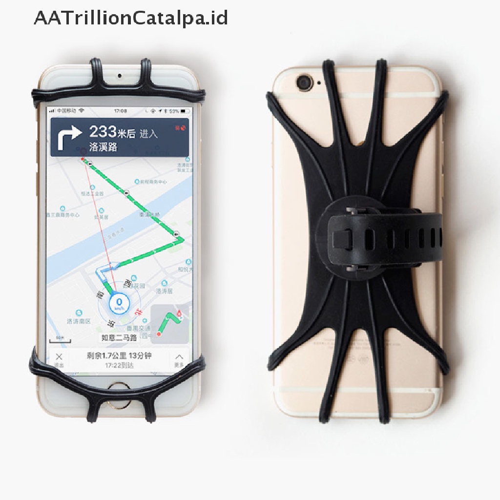 (AATrillionCatalpa) Mount Holder Hp / GPS Bahan Silikon Untuk Sepeda MTB / Motor, Dapat Berputar 360 Derajat° Holder / Dudukan Mobile Phone Model Putar