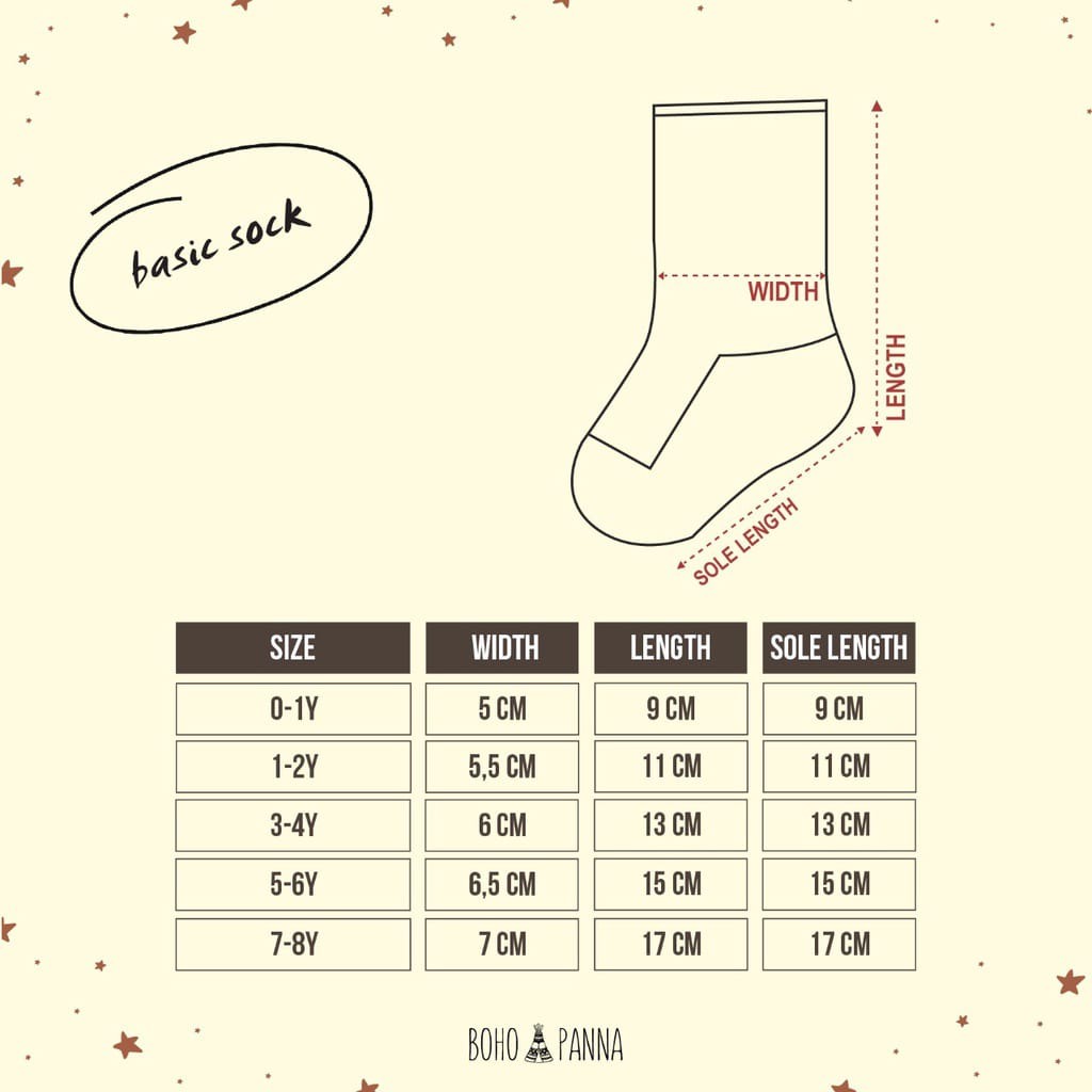 BOHOPANNA - BASIC SOCK - Kaos Kaki Anak