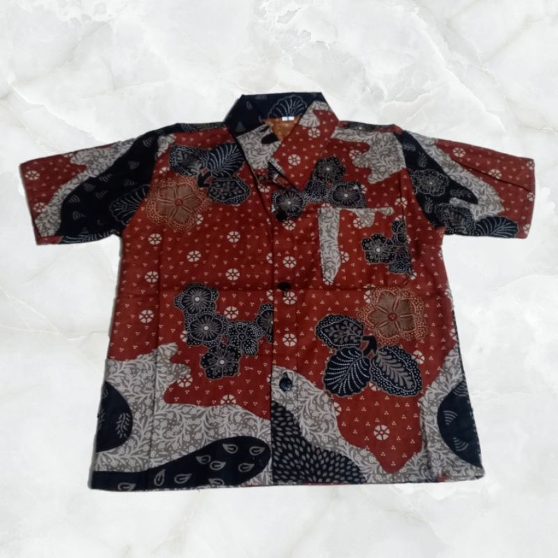 Baju Batik Anak Laki Laki Umur 1-4 Tahun Terbaru / Atasan Hem Kemeja Lengan Pendek Anak Cowok Murah.