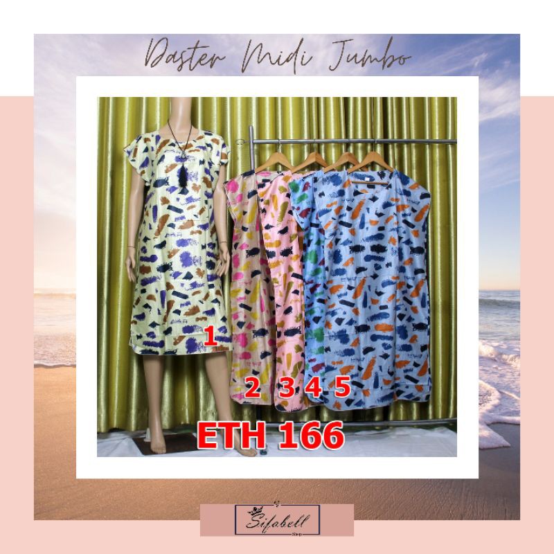 DASTER WANITA DASTER MIDI JUMBO MOTIF PAINT ETH166