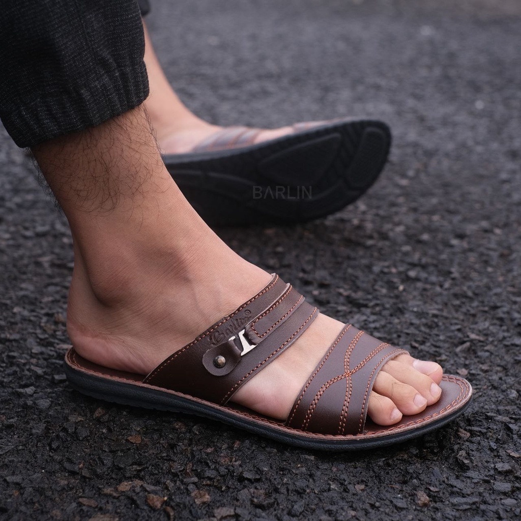 SANDAL SLIDE PRIA DEWASA SANTAI PRIA MINING BARLIN SLOP KULIT ASLI ORIGINAL CASUAL 100% PRIA KERJA KANTOR NYAMAN || SANDAL SLOP PRIA INDIAN TERBARU LEBARAN 2022