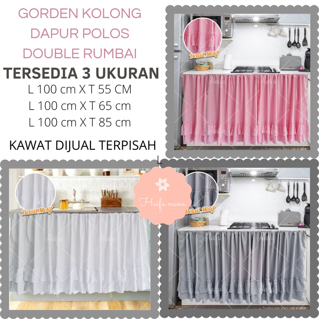 GORDEN KOLONG DAPUR POLOS DOUBLE RUMBAI