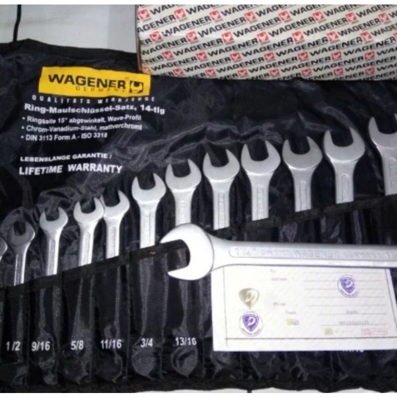 kunci ring pas set SAE type 14 stuck inch - kunci WAGENER GERMANY