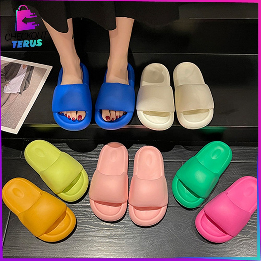 CT S48 Sandal EVA FLip Flop Tinggi Tidak Licin Selop Pria Wanita Sandal Pasangan Slippers Couple Import