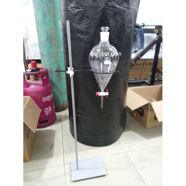 CORONG PISAH 1000ML PULSET STATIF MANICE NS 29/32+ TUTUP