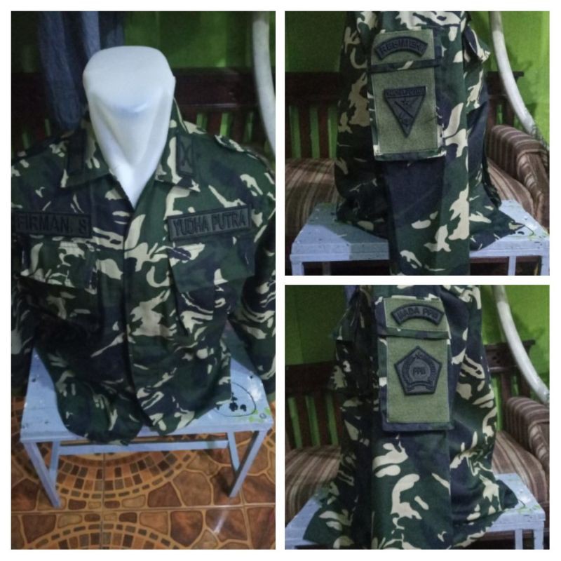 baju pdl loreng ppm pemuda panca marga resimen yudha putra