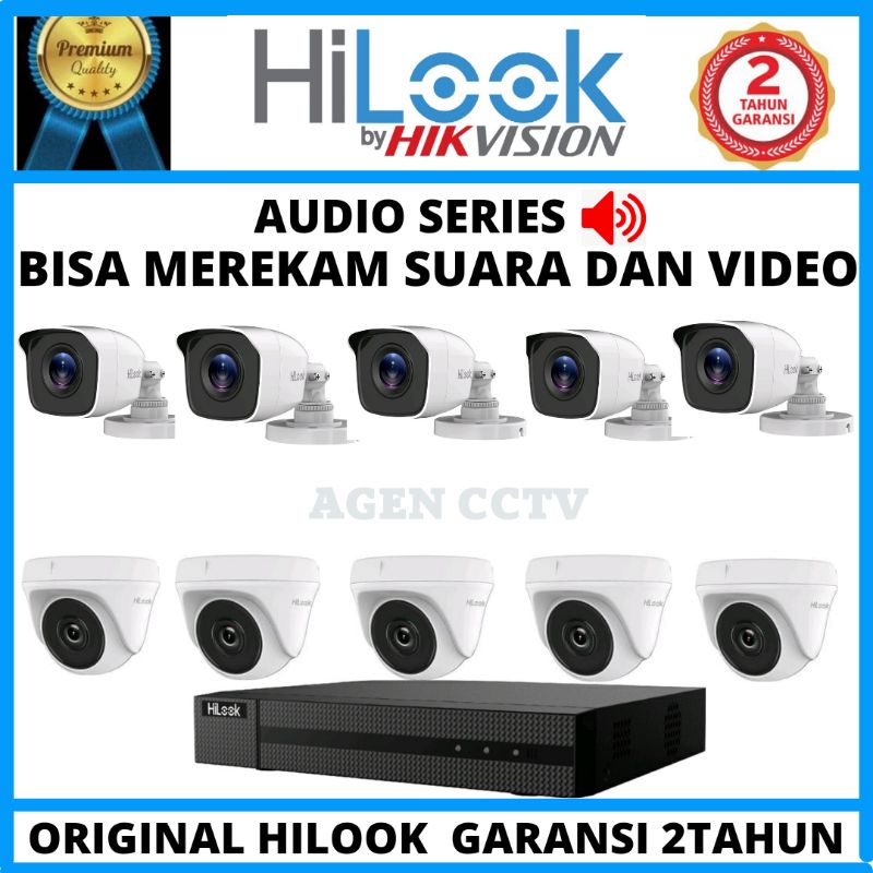 PAKET CCTV HILOOK AUDIO 16 CHANNEL 10 KAMERA 2MP 1080P BISA MEREKAM SUARA DAN GAMBAR