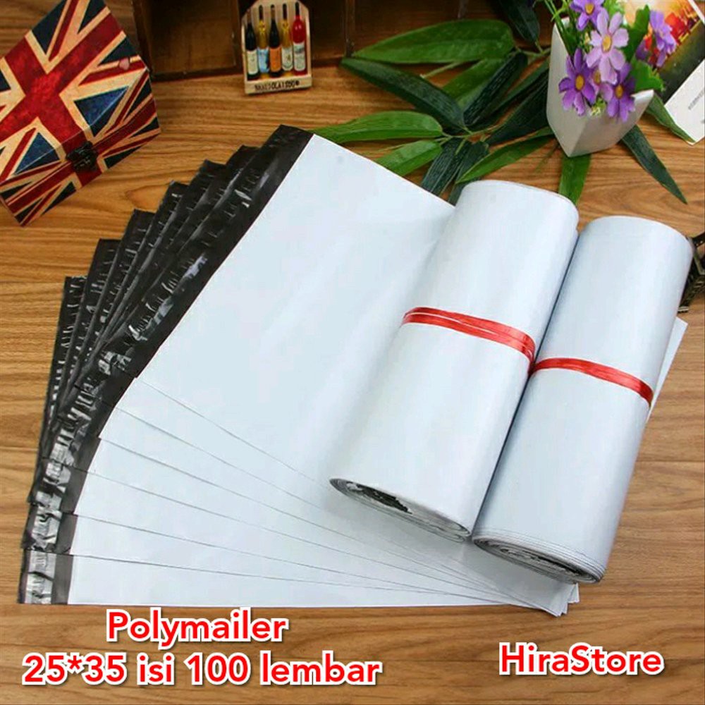 

Plastik Polymailer 25x35 isi 100 pcs putih premium plastik amplop packimg olshop Terlaris