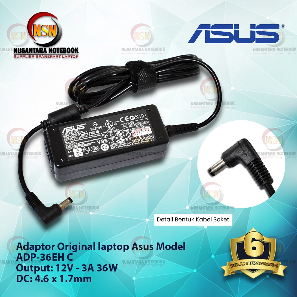 Adaptor Charger Laptop Asus ADP-36EH 12V-3A 36W DC 4.6 X 1.7mm