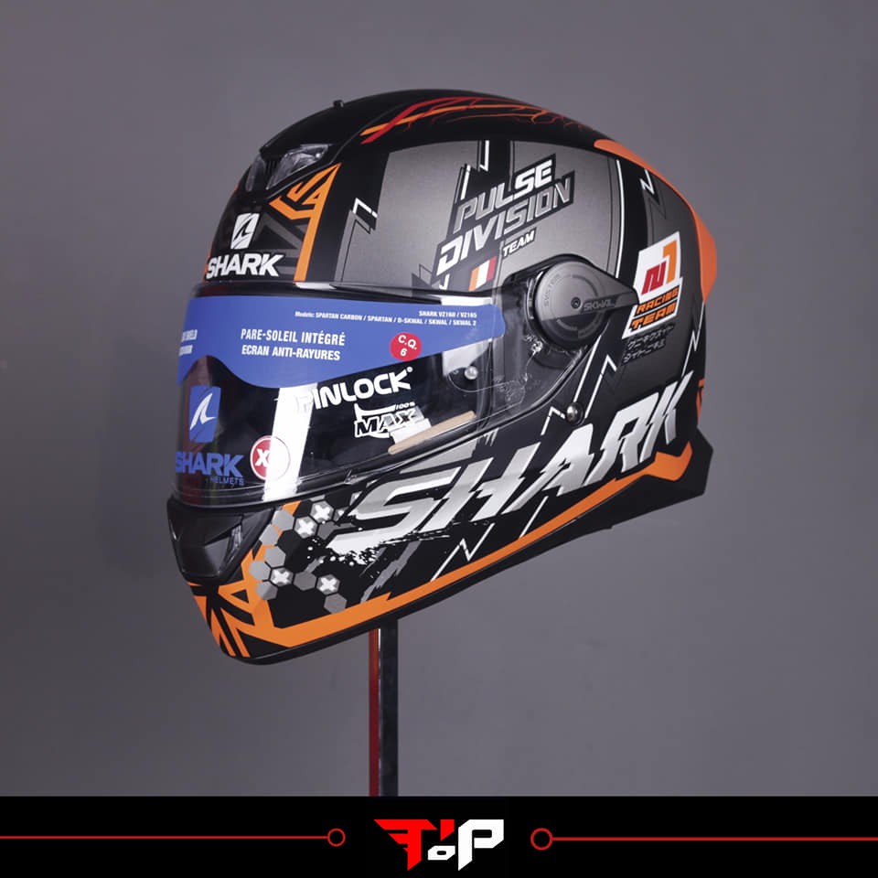 SHARK SKWAL 2.2 NOXXYS ORANGE HELM FULL FACE WHITE LED