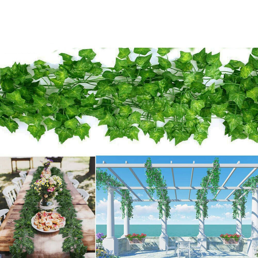 Daun Rambat Plastik Dekorasi Lamaran Bunga Artificial Ivy Wisteria Lotus Anggur Paket Murah Import