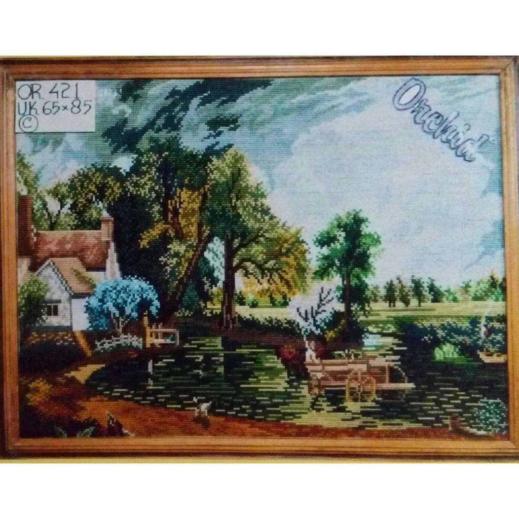 KRUISSTEEK KRISTIK ORCHID MOTIF PEMANDANGAN OR 421