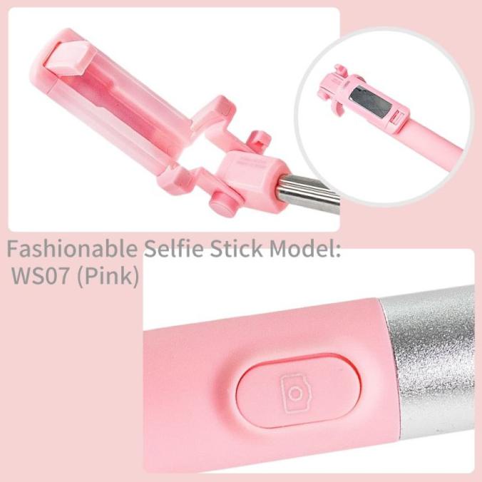 Segera Miliki Miniso Selfie Stick Tongsis Tongkat Selfie Japan Hp Phone Camera Pink Terlaris