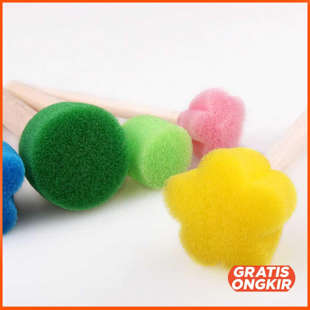 Mainan Anak Sponge Stamp Flower Brush 5 PCS F697