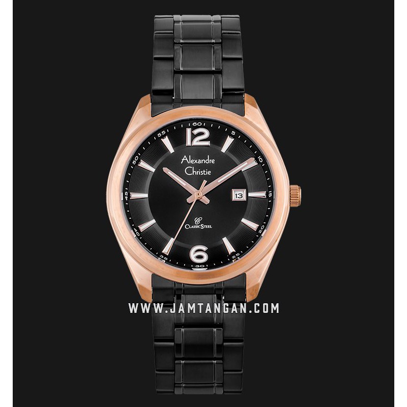 Alexandre Christie AC 8583 MD BBRBA Classic Steel Man Black Dial Black Stainless Steel