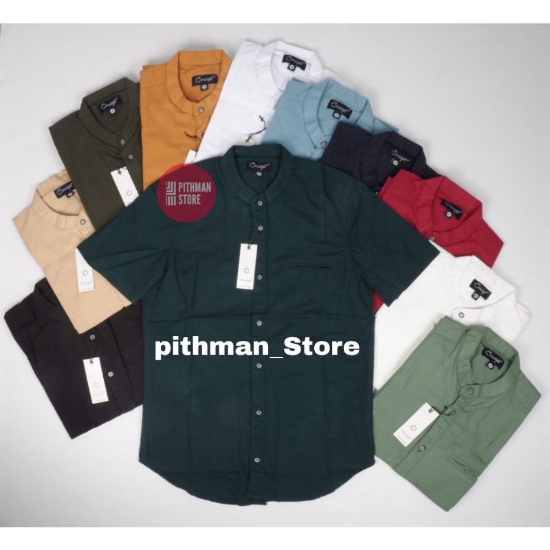 kemeja concept shanghai kancing full kantong bobok lengan pendek / kemeja kemko concept