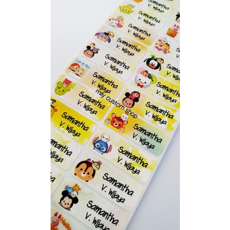 

Tsum Tsum size Large Sticker Nama Label Nama Waterproof Anti Air