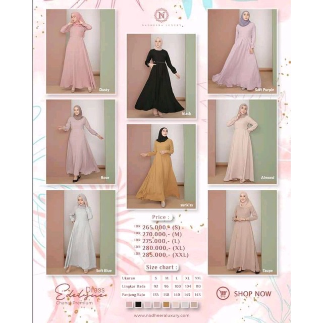[READY] Edelyn Dress FREE GIFT | Gamis Busui Simple 100% ORIGINAL by Nadheera Luxury | GARANSI Bisa 