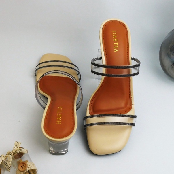 SANDAL WANITA HEELS KACA 5 CM JELLY - KIARA