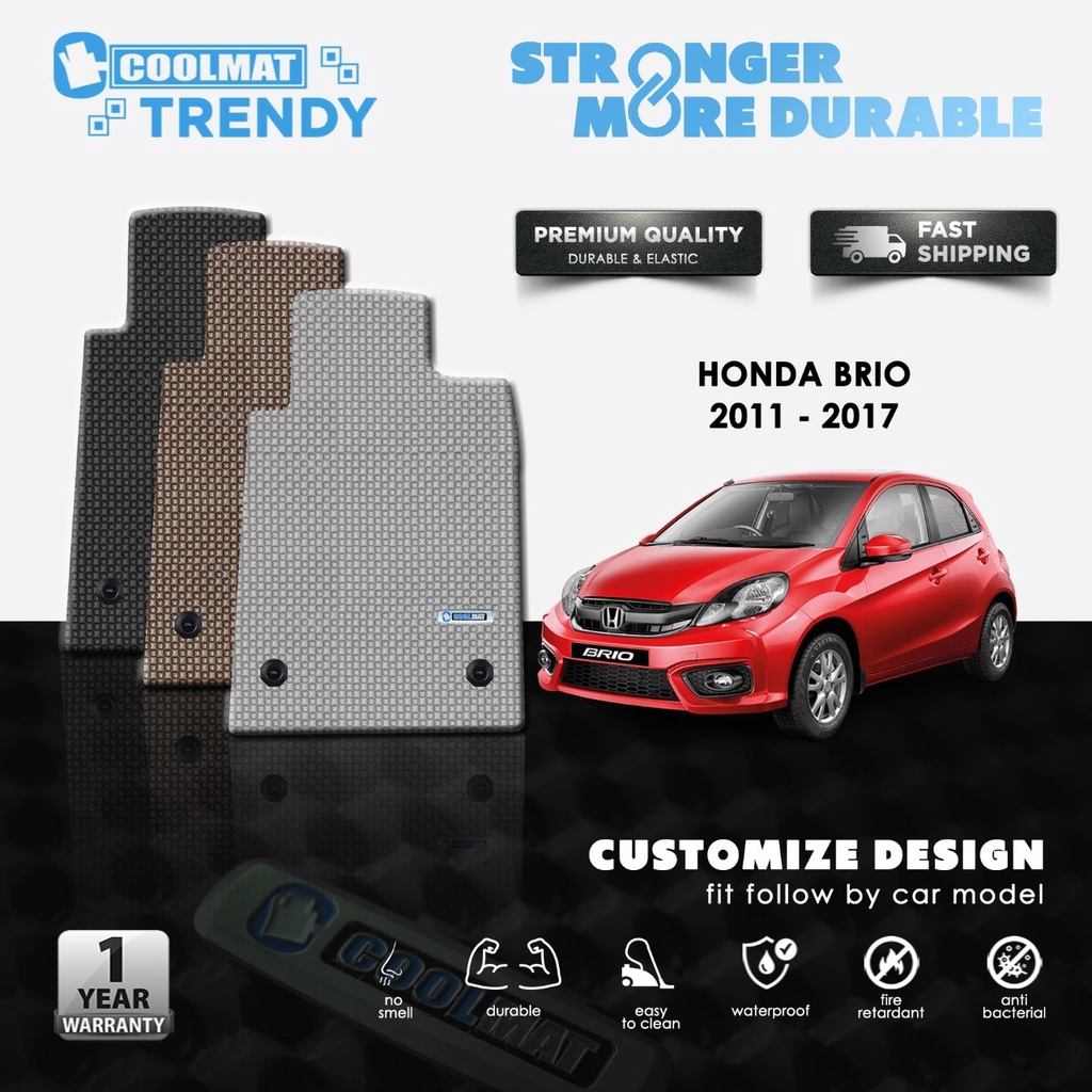 KARPET MOBIL PREMIUM COOLMAT TRENDY HONDA BRIO 2011 - 2017