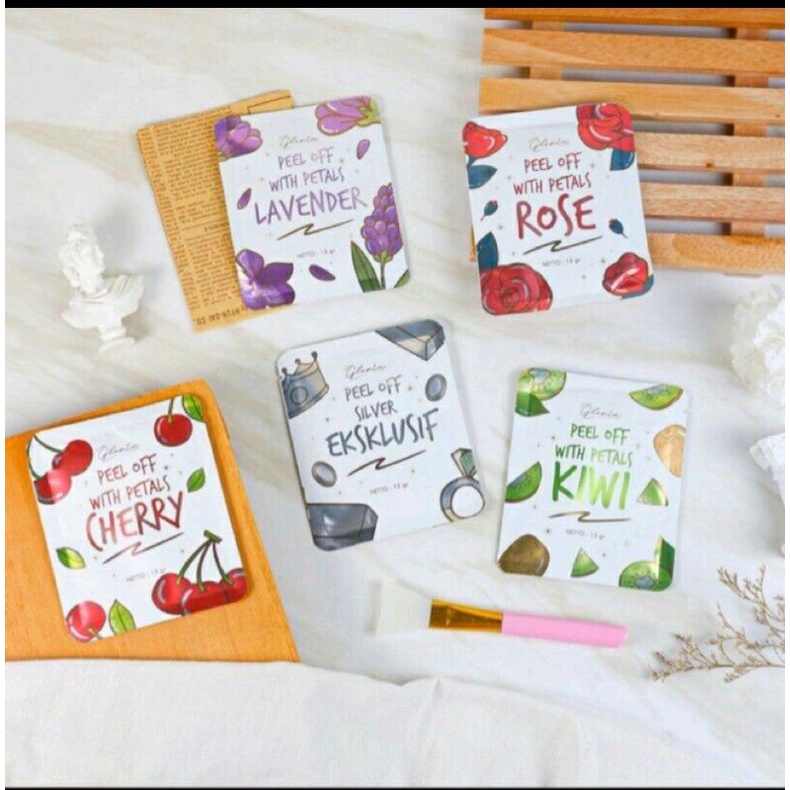 Peel Off masker kecantikan wajah by Lea Gloria 15 gram with petal-saffron