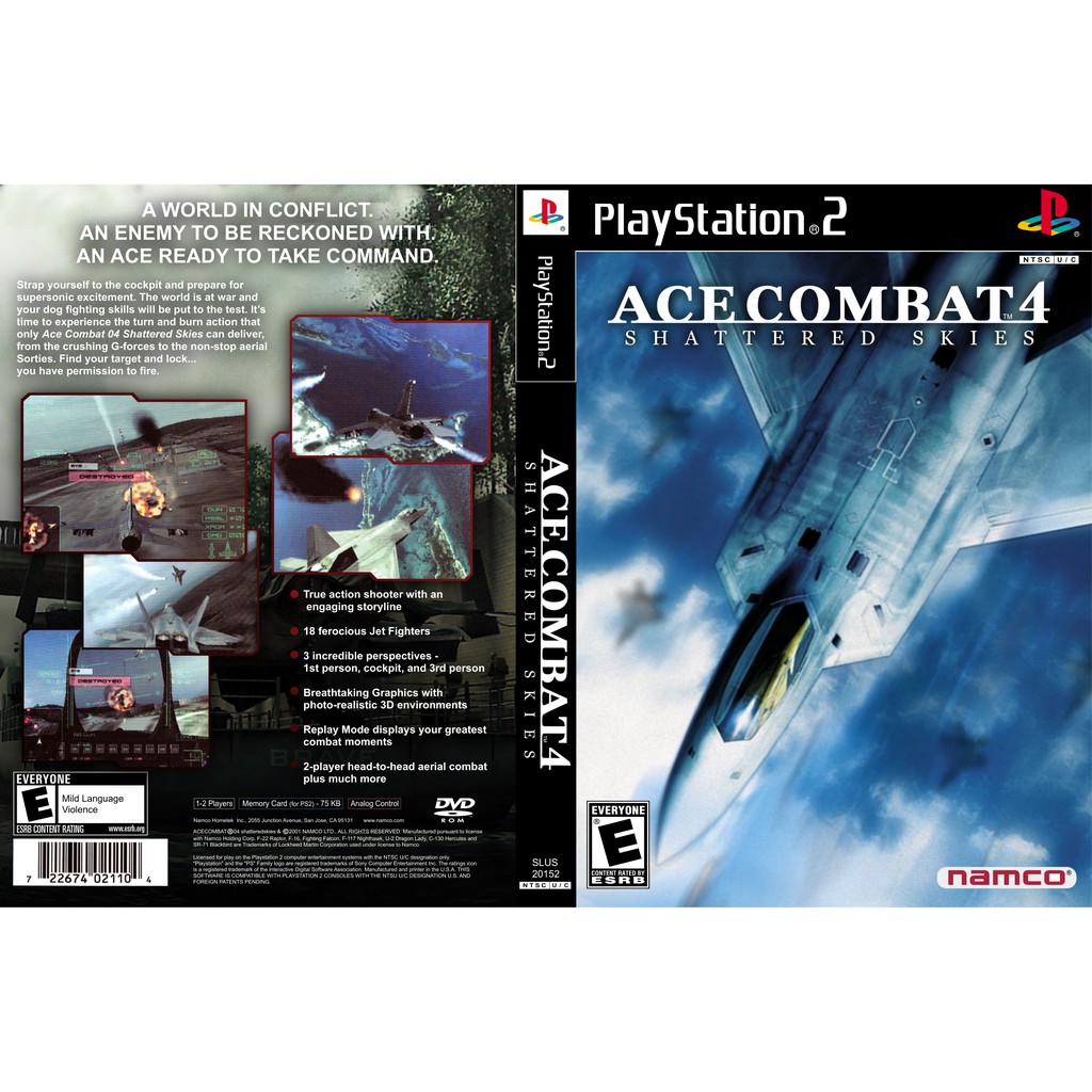 Kaset Ps2 Game Ace Combat 4 Shattered Skies