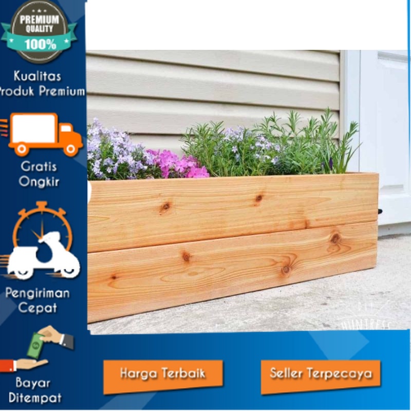 Pot Kayu Persegi panjang