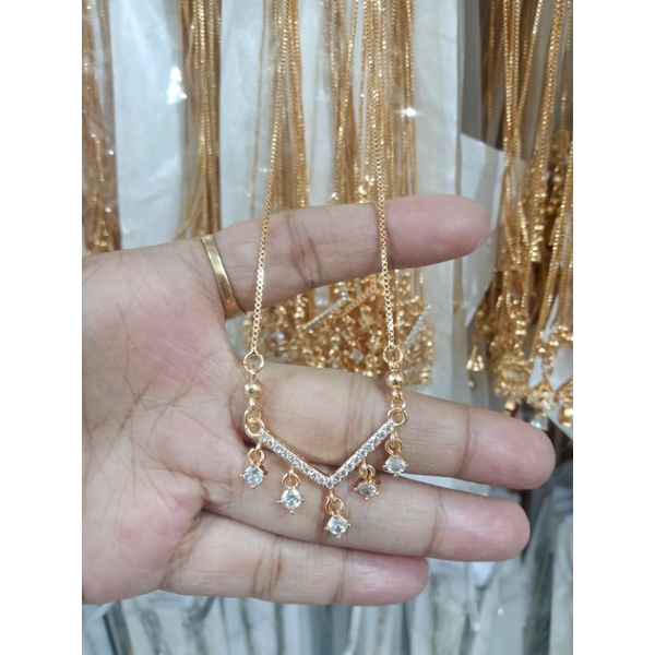 Kalung wanita bunga perhiasan wanita titanium gold 18k