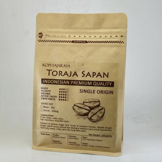 

Kopi Fajarasa Toraja Sapan Biji Kopi Arabica 200 gram BOOM SALE