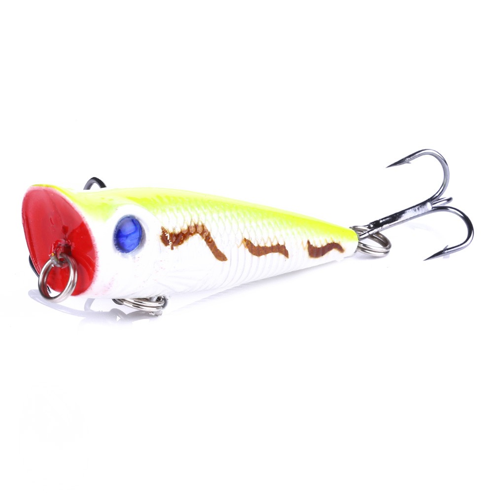 HENGJIA 5pcs 5cm/4.9g Umpan Popper Pancing Swimbait Minnow Fishing Lure Ikan Topwater Bait Tackle