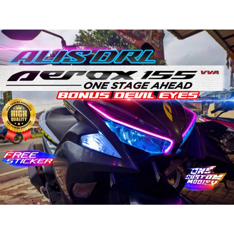 PAKET SIAP PAKAI LAMPU ALIS AEROX V2 GRATIS DEMON EYES / LAMPU LED ALIS AEROX 155 BONUS DEVIL EYES -