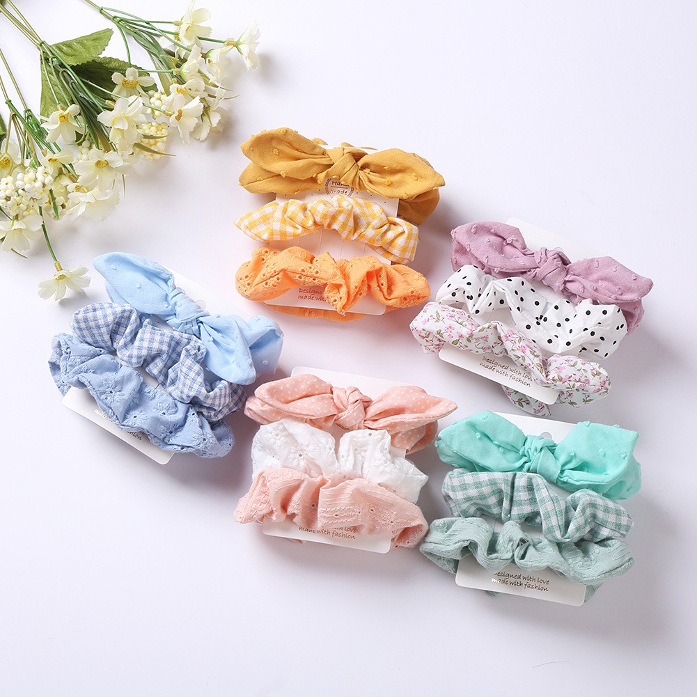 (set 3pcs) ikat rambut scrunchie pita karet rambut anak bayi QUIN CATALOG ND
