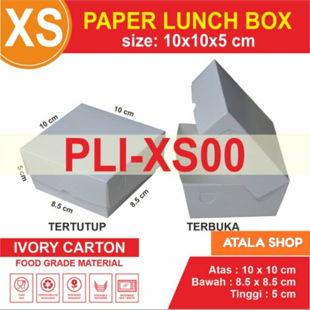 

Paper Lunch Box Ivory XS Dus Siomay Dus Takoyaki Take Away