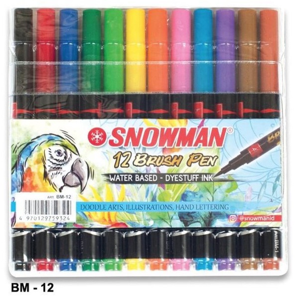 

Jual Brush Pen SNOWMAN 12 Colors Set Murah