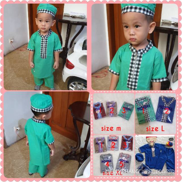 Koko turki momina KIDS dengan peci 1-5thn  good quality