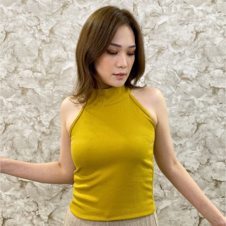 MODAVIE - MARGARETH CROP TANK TOP Kaos Turtleneck Wanita Kerah Tinggi